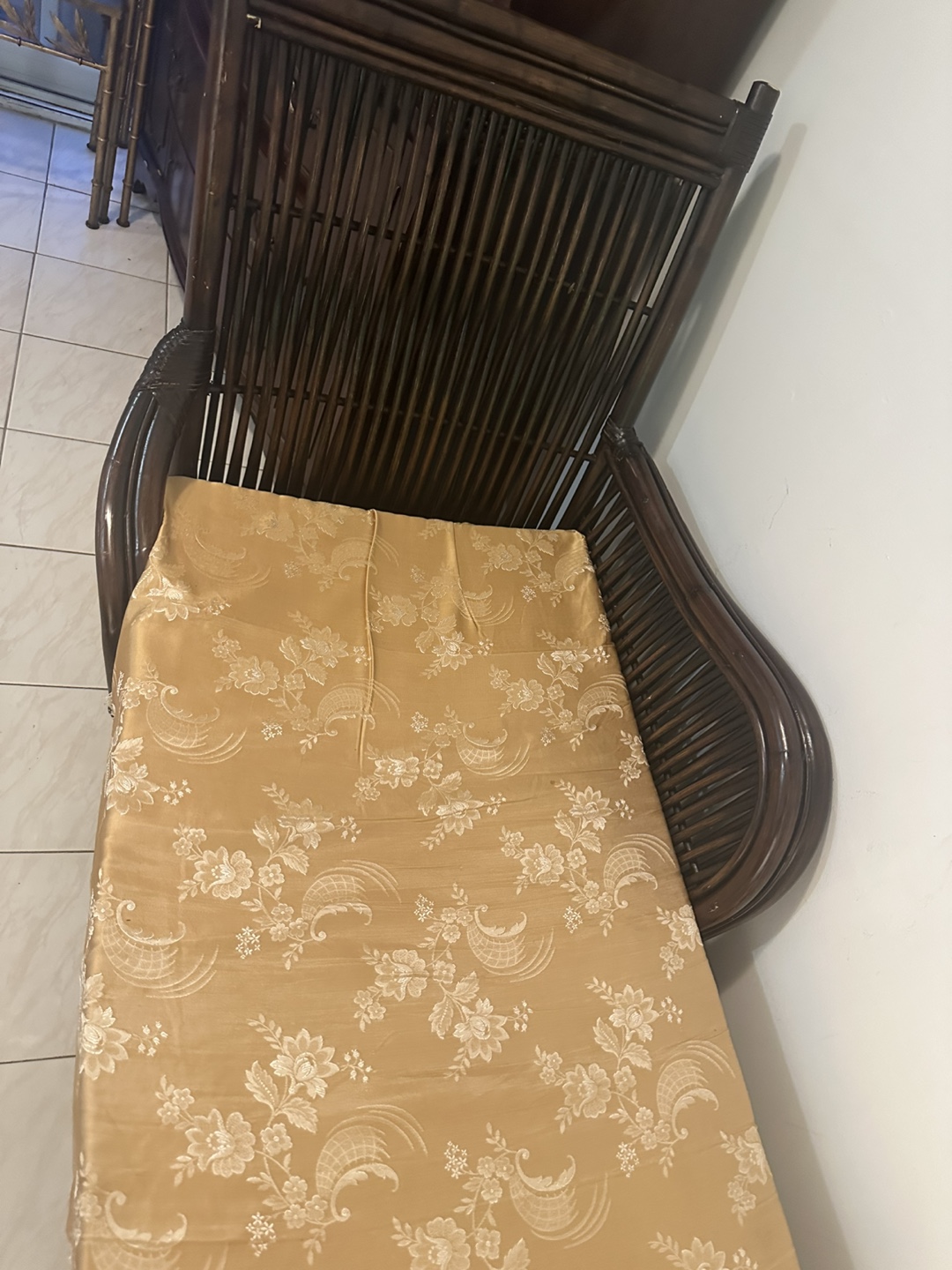 Vintage Rattan Chaise Lounge