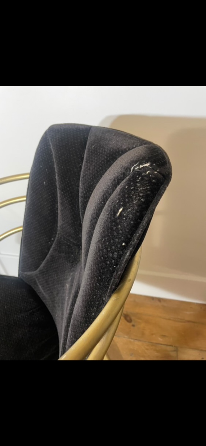 Black Velvet & Gold Accent Chairs (Set of 2) - photo 3