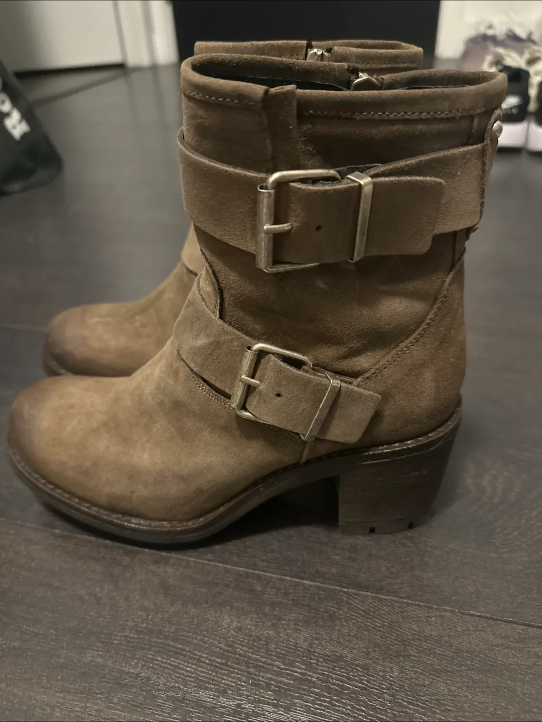 Suede Ankle Boots with Buckles thumbnail