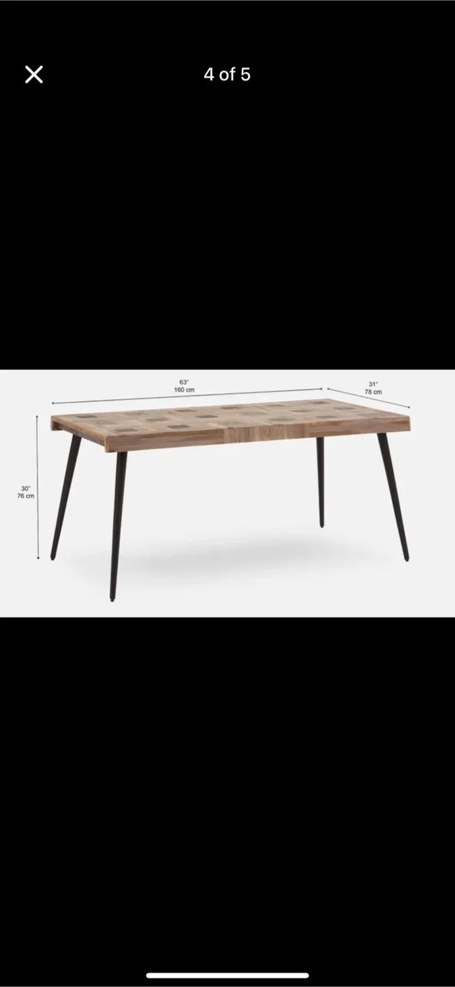 Wood Dining Table 63" x 31"