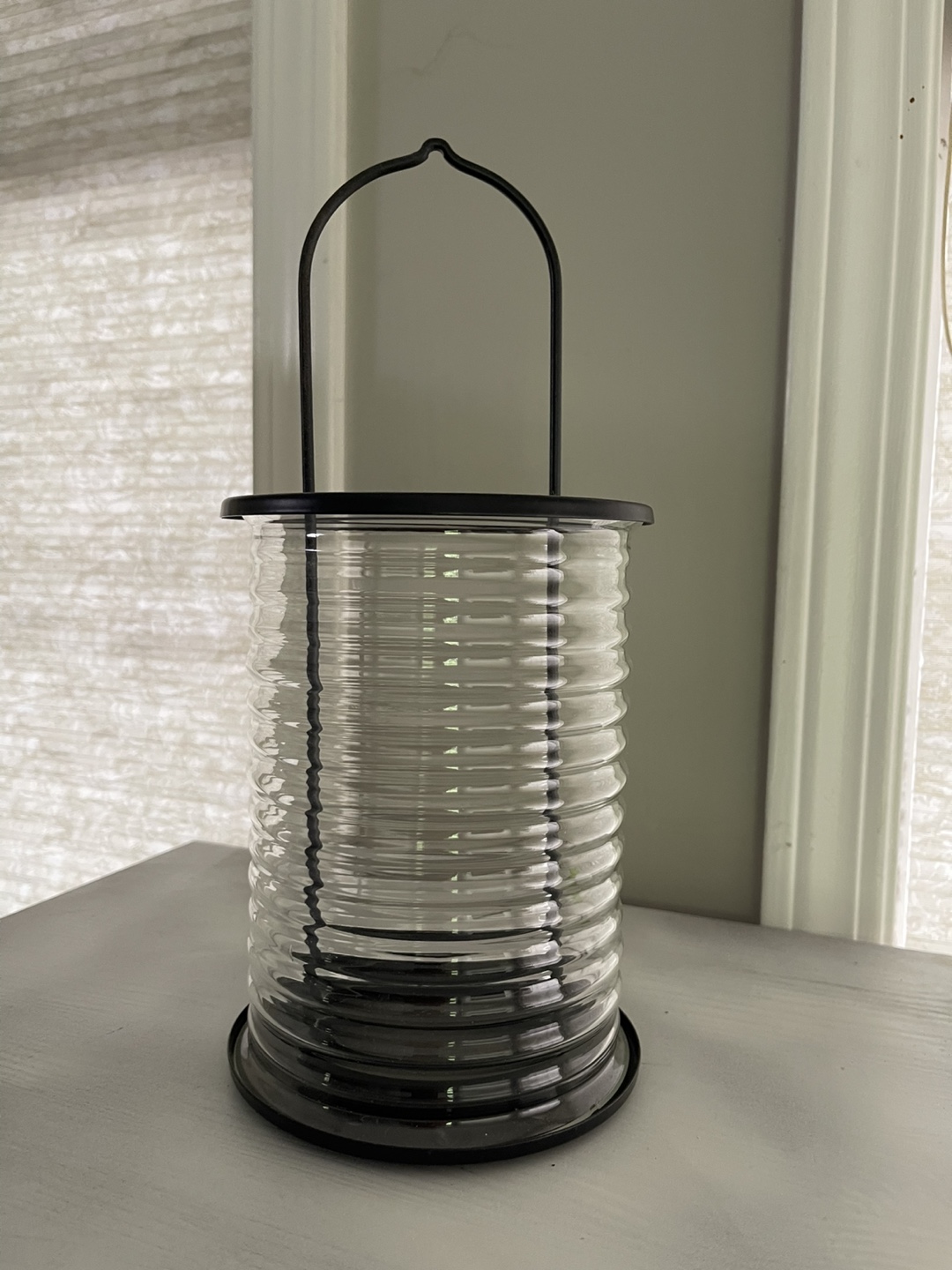 Glass Lantern with Metal Handle