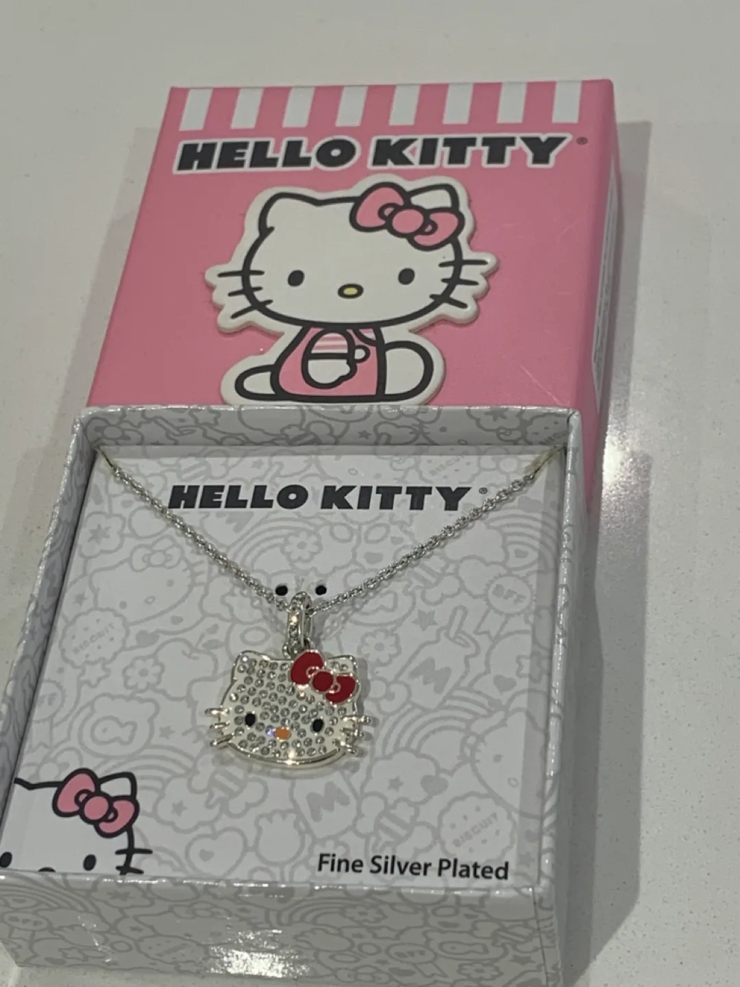 Hello Kitty Necklace & Earrings Set - Fine Silver Plated image indicator(6)