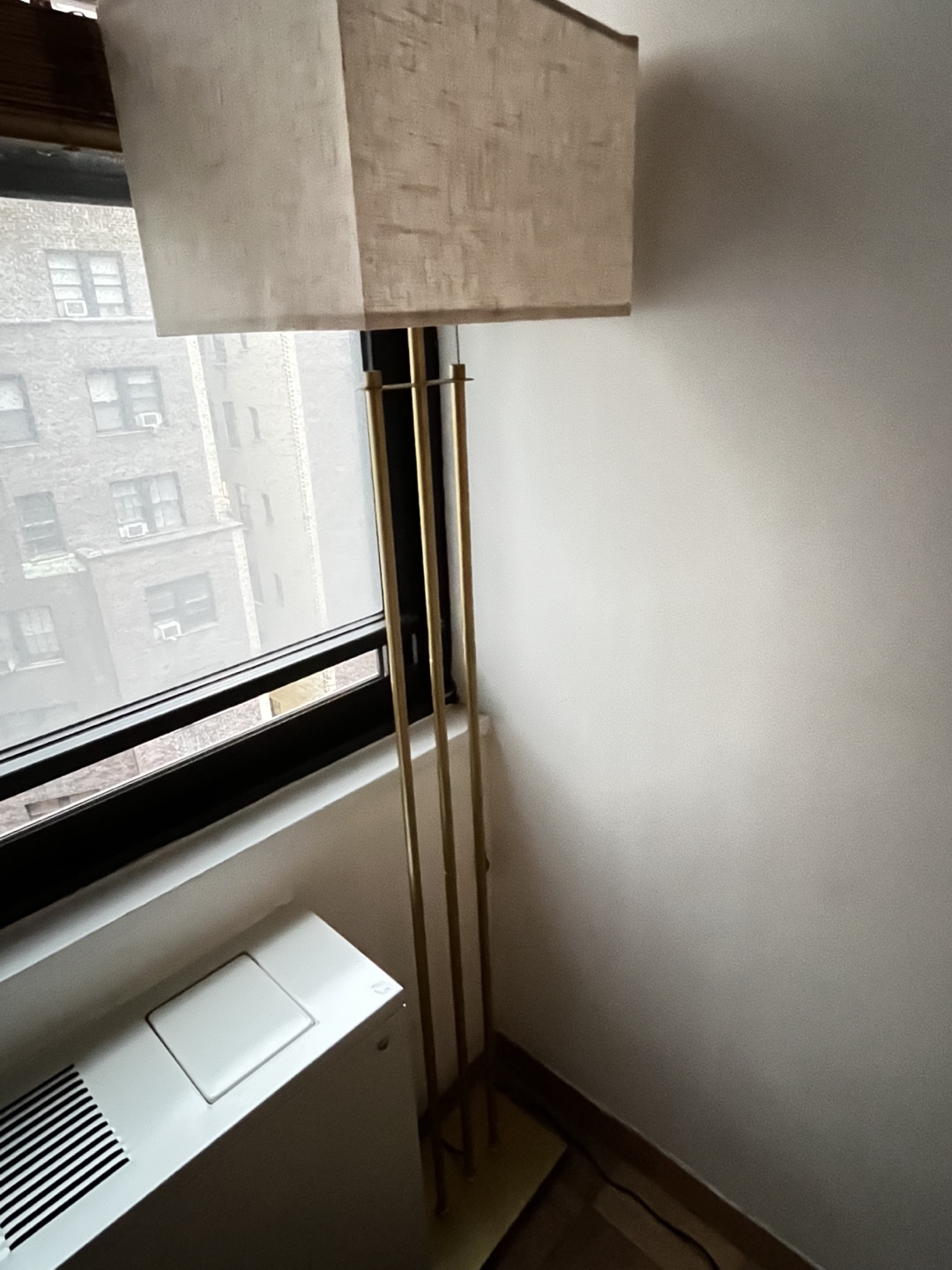 Gold Floor Lamp with Rectangular Shade