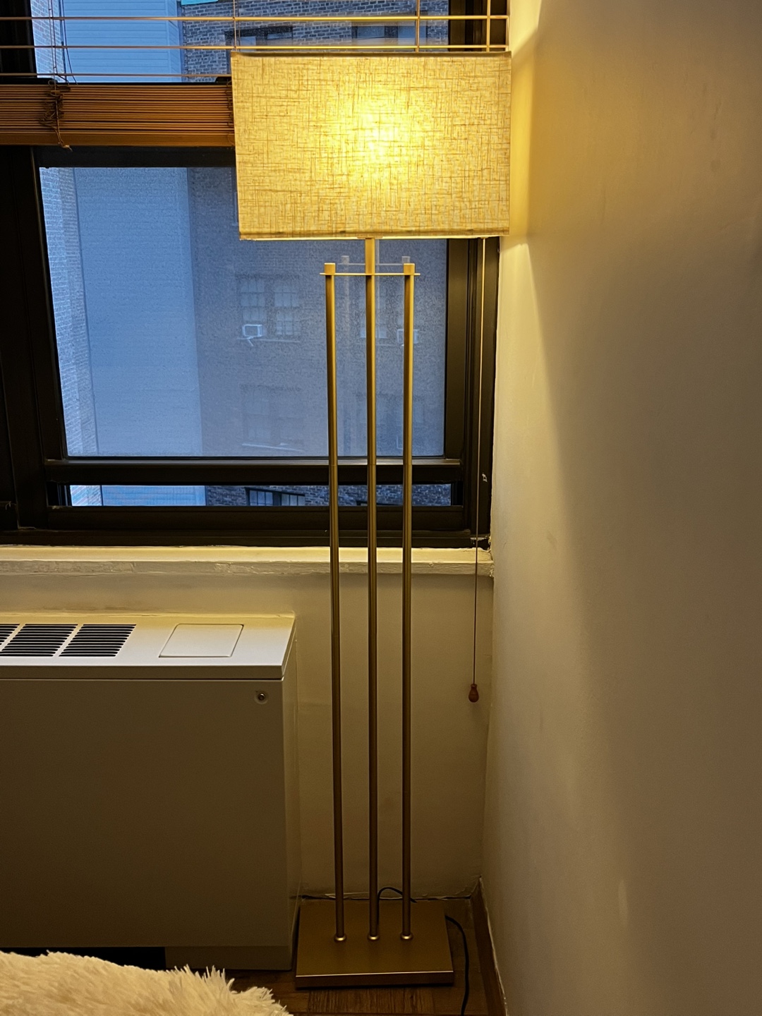 Gold Floor Lamp with Rectangular Shade - photo 2
