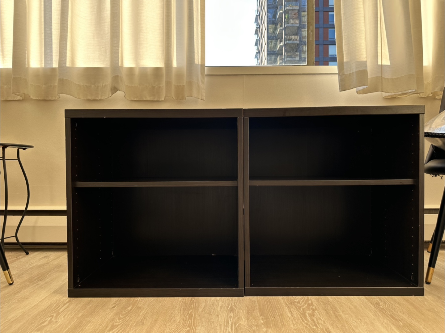 IKEA BESTA Brown Wood Shelf Unit - 25" Tall