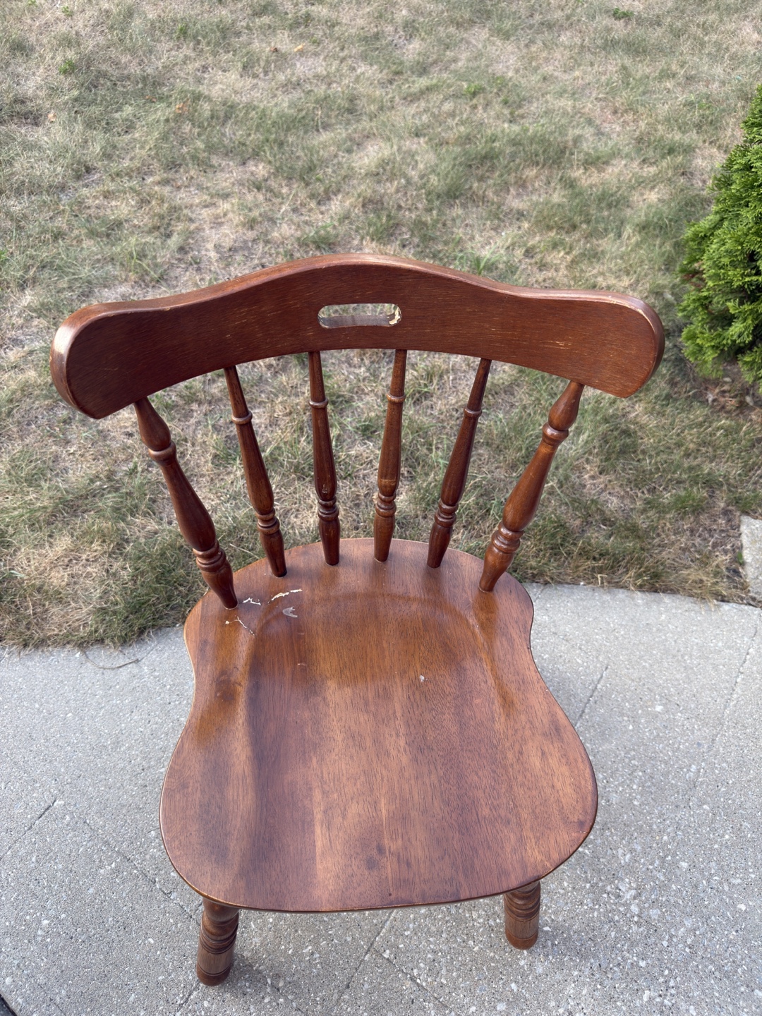 Wooden Spindle Back Chair - Brown - photo 2