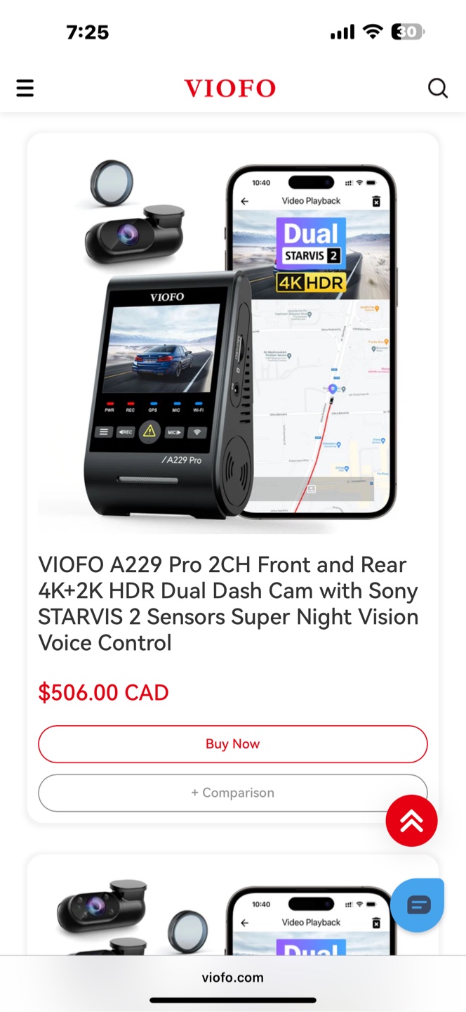 VIOFO A229 Pro 2CH Dash Cam - Like New! - photo 2