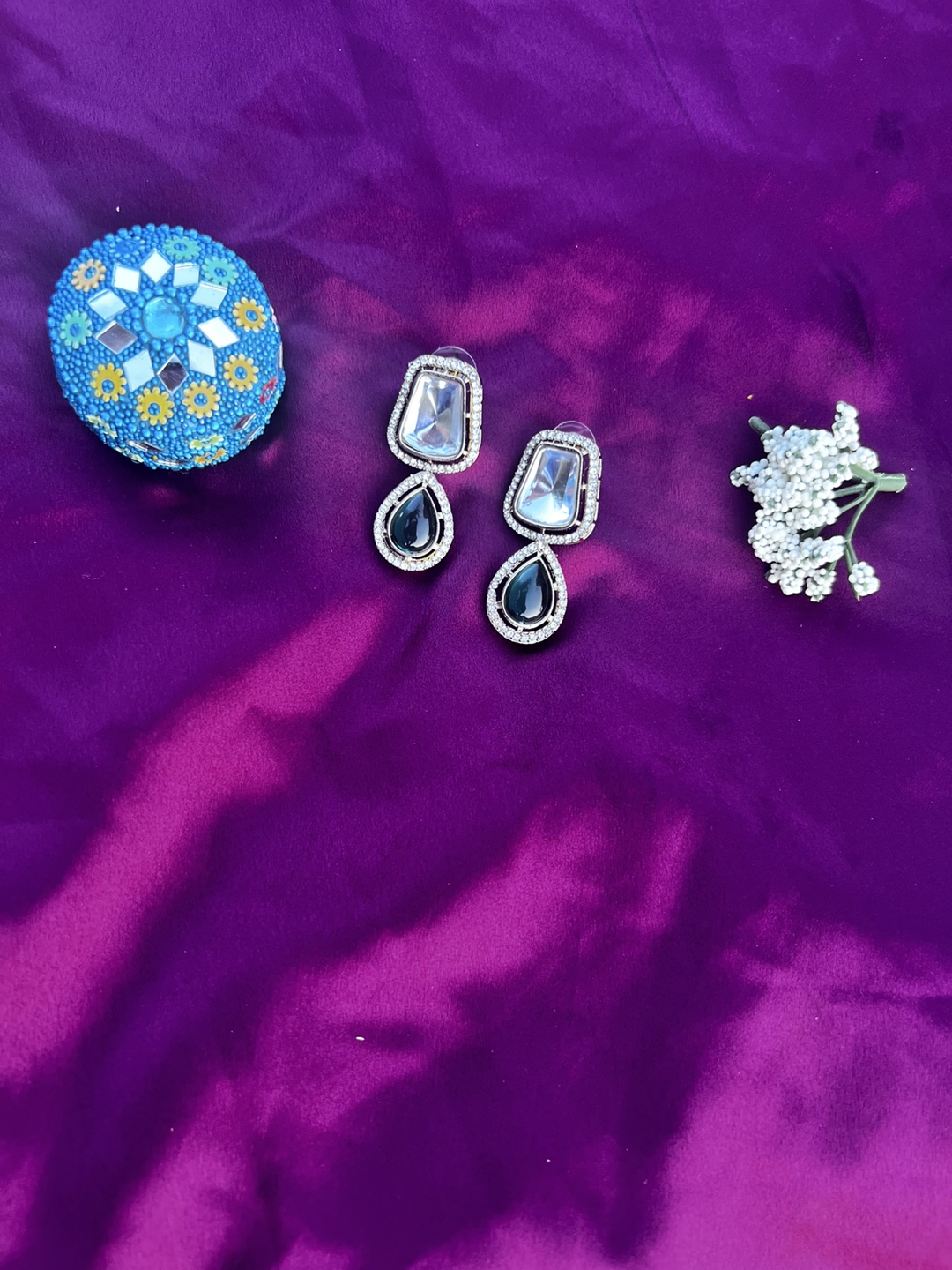 Drop Earrings - Silver & Teal - photo 3