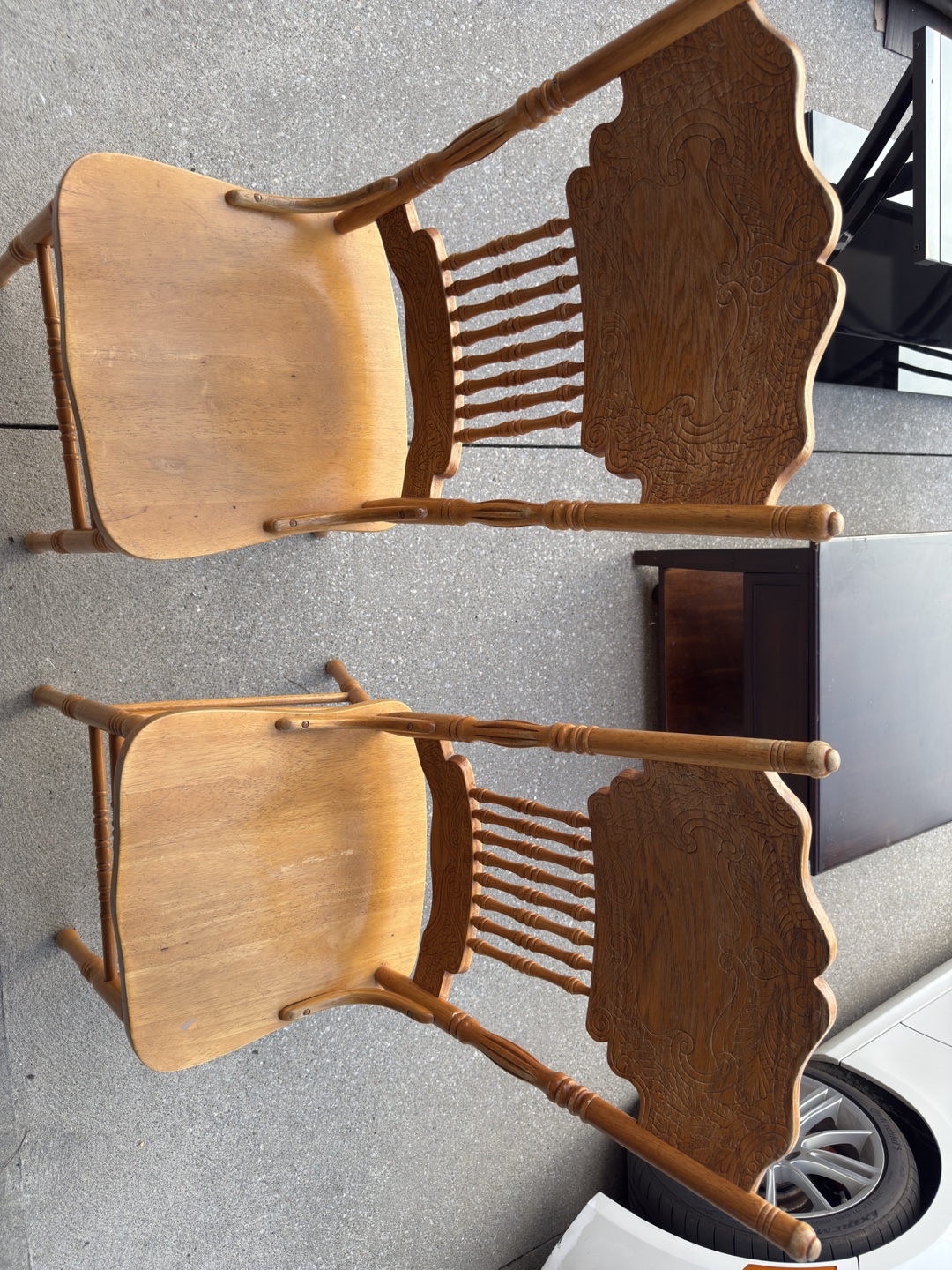 Wooden Dining Table and Set of 4 Chairs