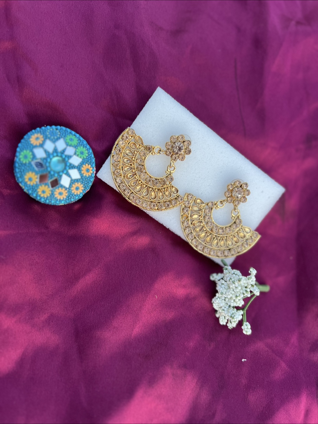 Gold Coloured Fashion Earrings - photo 4