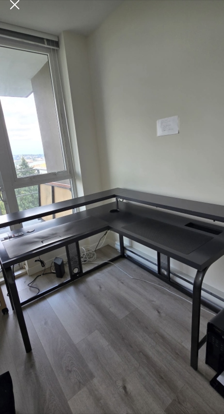 L-Shaped Black Computer Desk