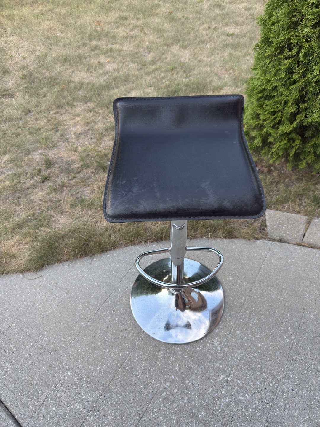 Black Adjustable Height Bar Stool