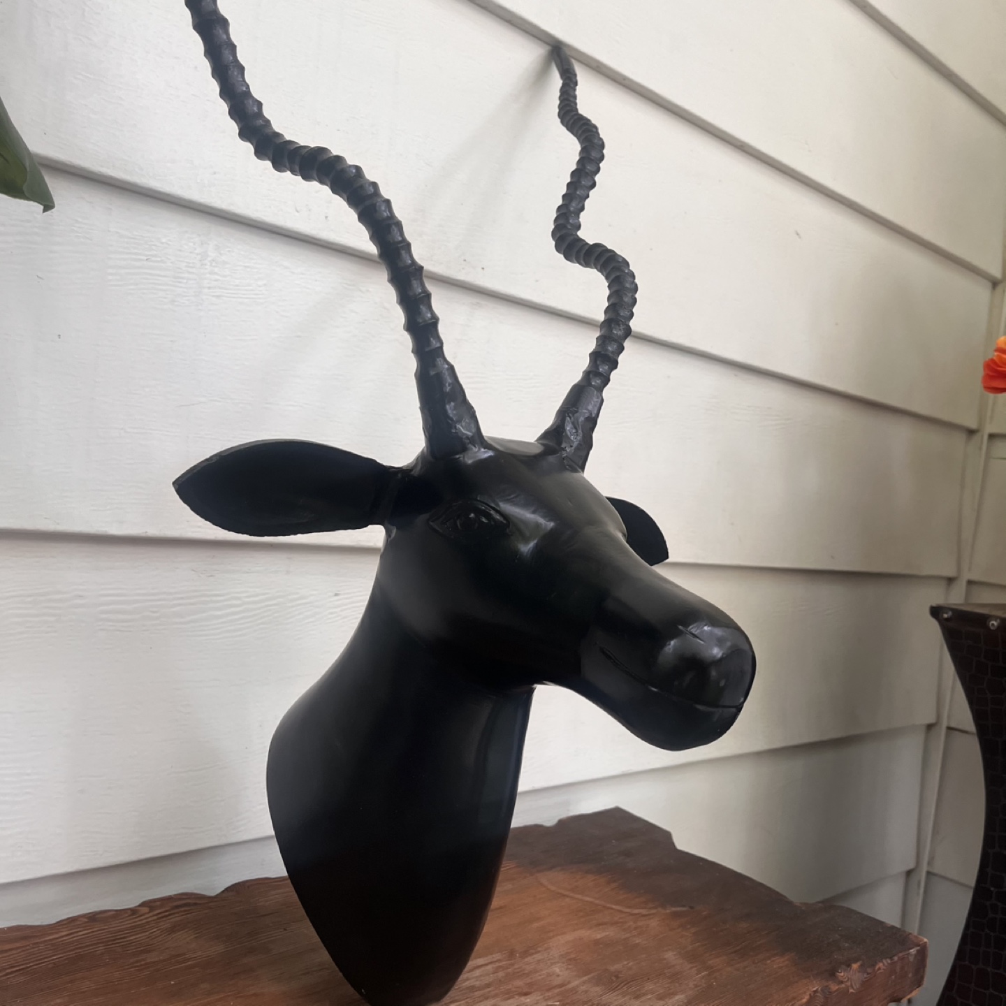 Metal Black Antelope Head Wall Decor