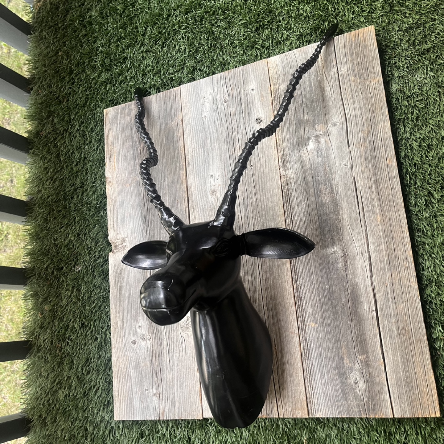 Metal Black Antelope Head Wall Decor - photo 2