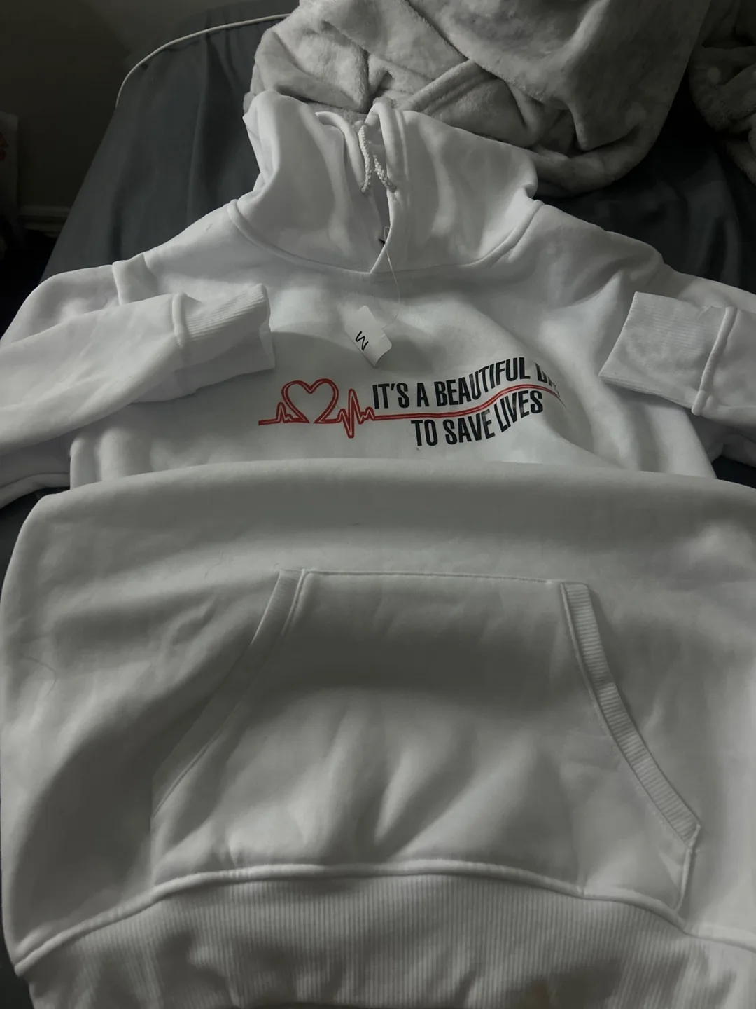 White 'It's a Beautiful Day to Save Lives' Hoodie - M image indicator(2)