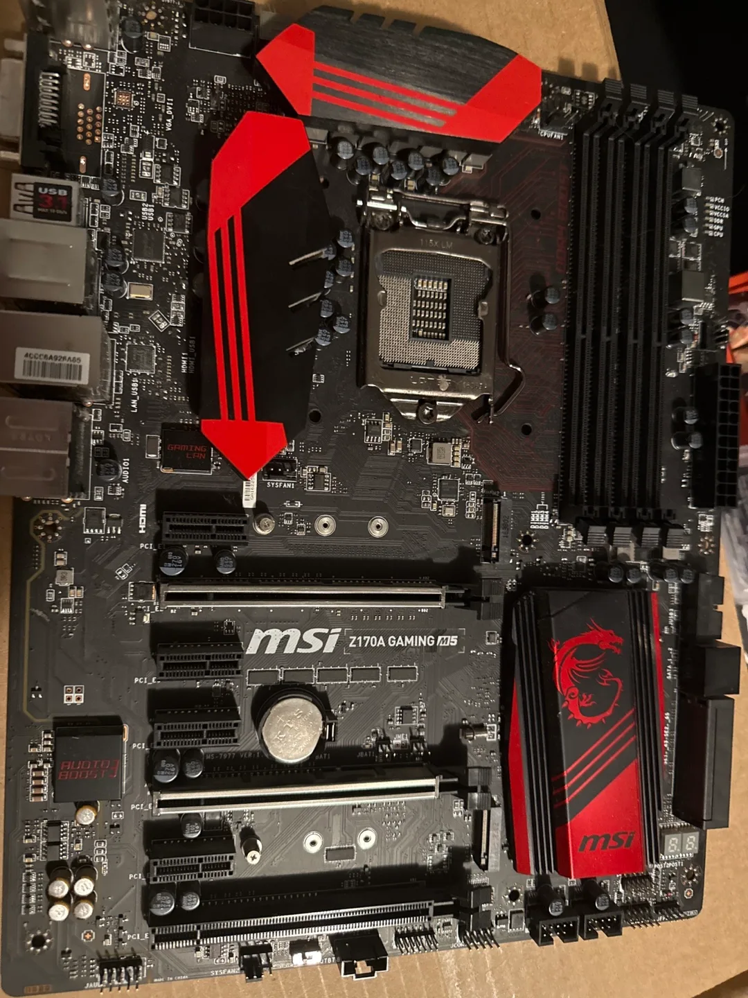 MSI Z170A Gaming M5 Motherboard thumbnail