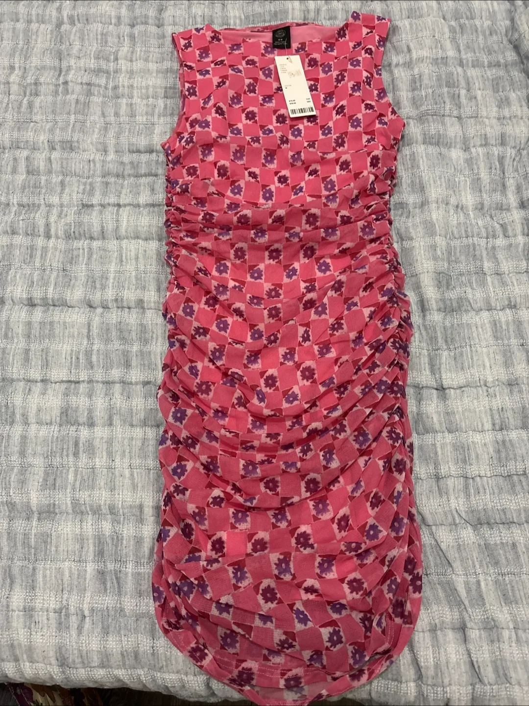 Urban Outfitters Pink Floral Mini Dress - Size M thumbnail