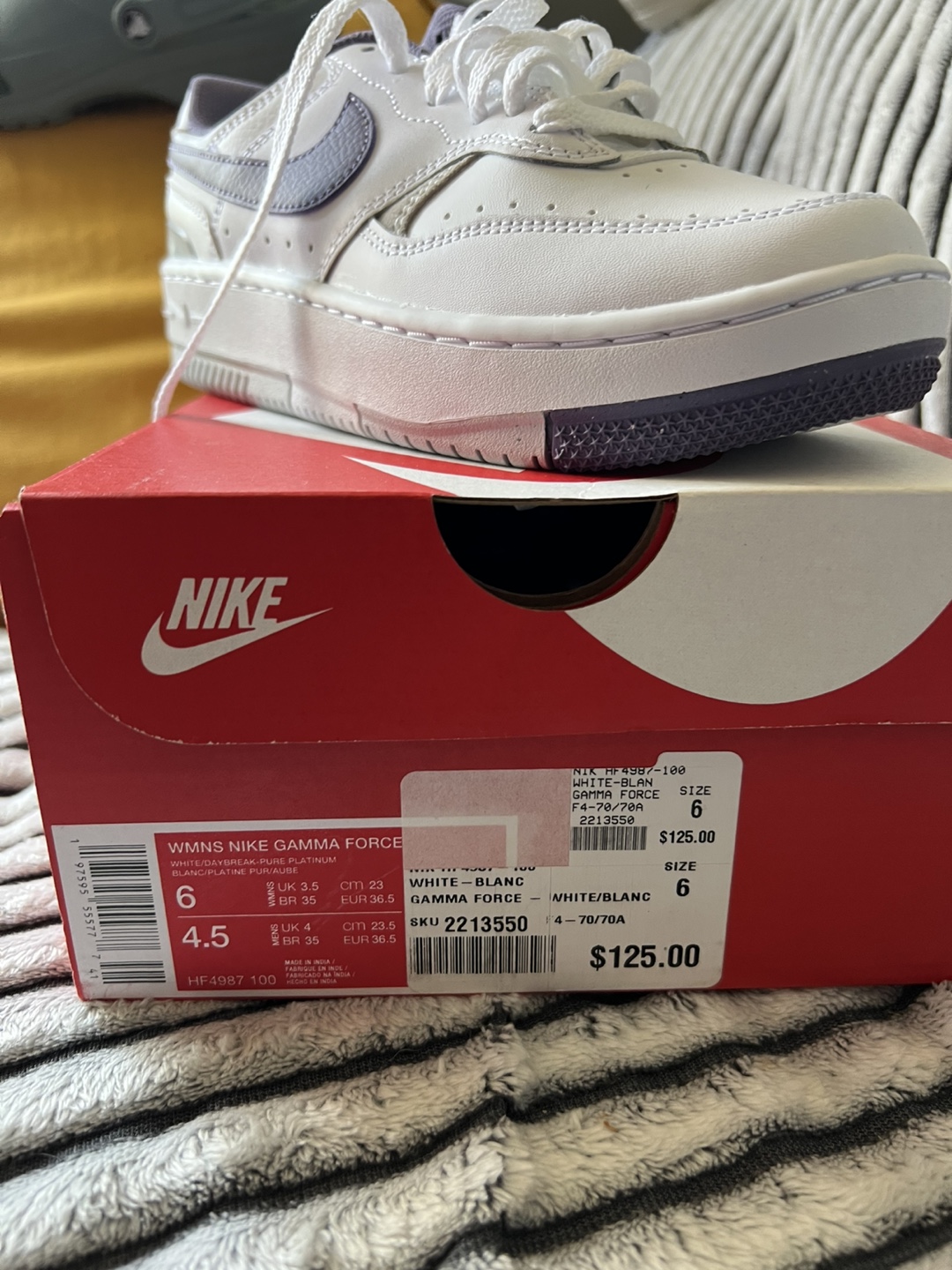 Nike Gamma Force White Sneakers - Size 6