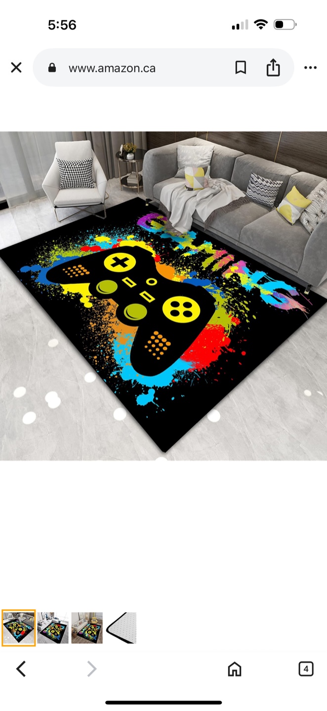 Gaming Controller Area Rug - Black BRAND NEW - photo 2