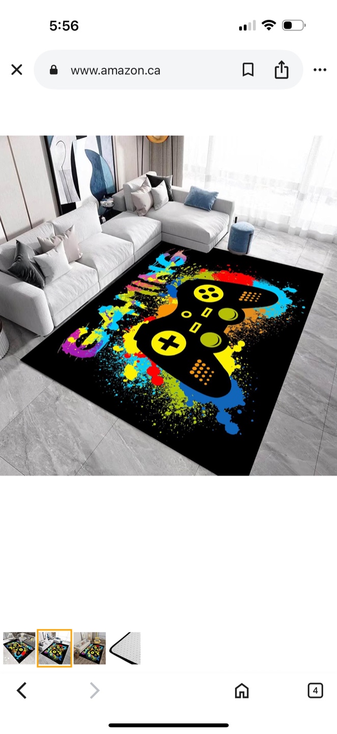 Gaming Controller Area Rug - Black BRAND NEW - photo 3