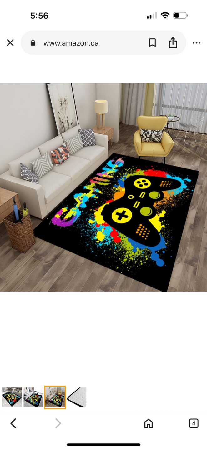 Gaming Controller Area Rug - Black BRAND NEW - photo 5