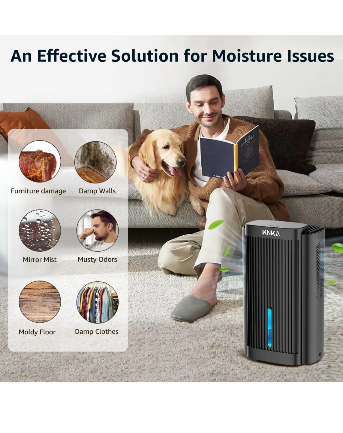 KNKA Dehumidifier - 95 OZ Water Tank image indicator(9)