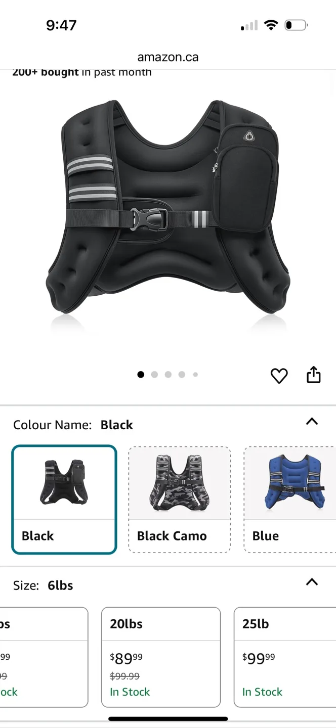 20 lb  Weighted Vest - Black thumbnail