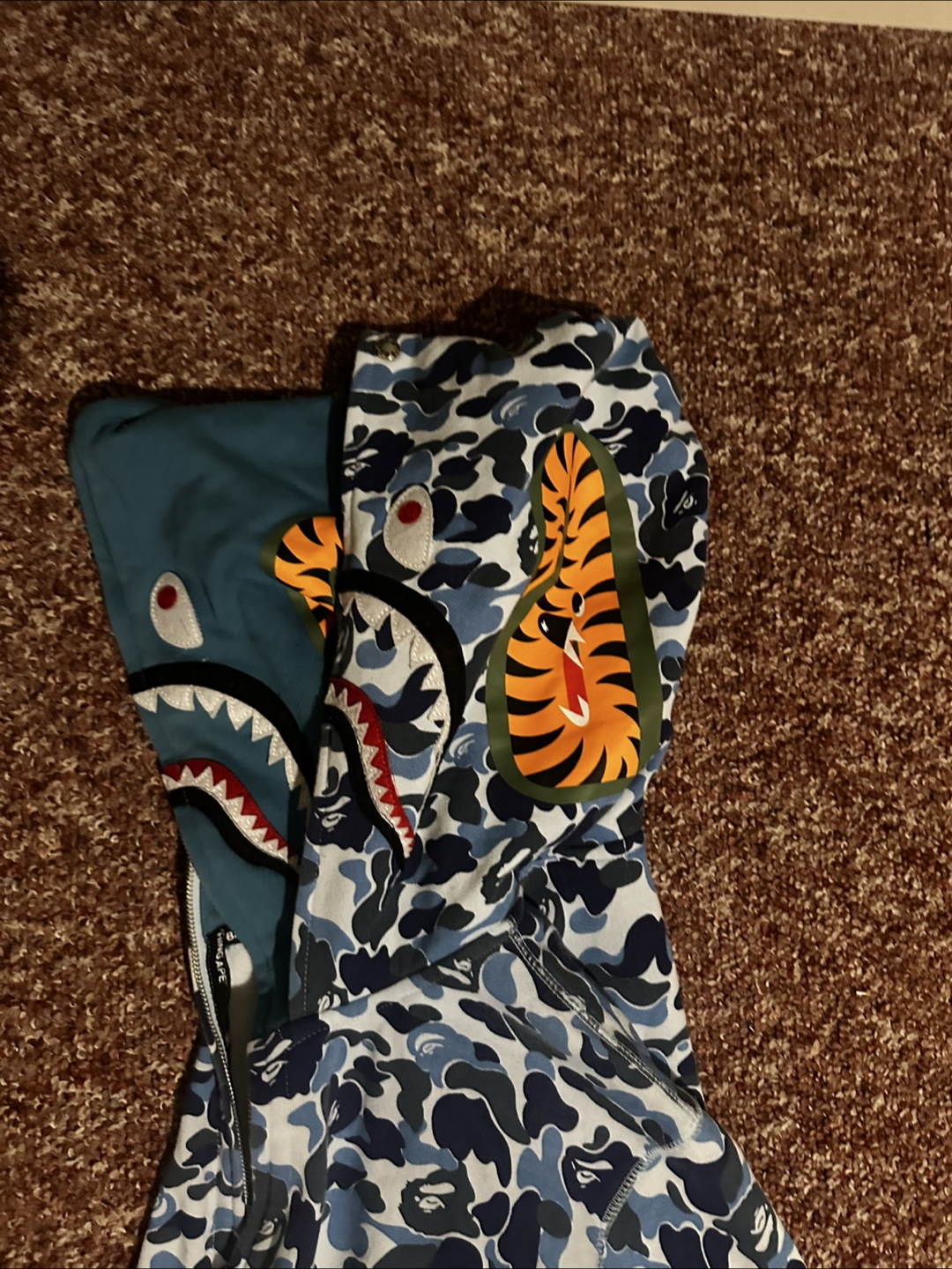 Blue Bape Double Hooded (Broken Zipper) - photo 4
