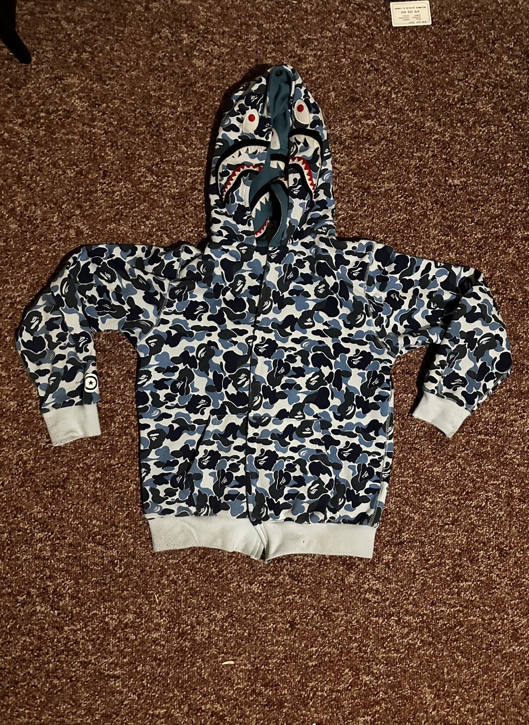 Blue Bape Double Hooded (Broken Zipper)
