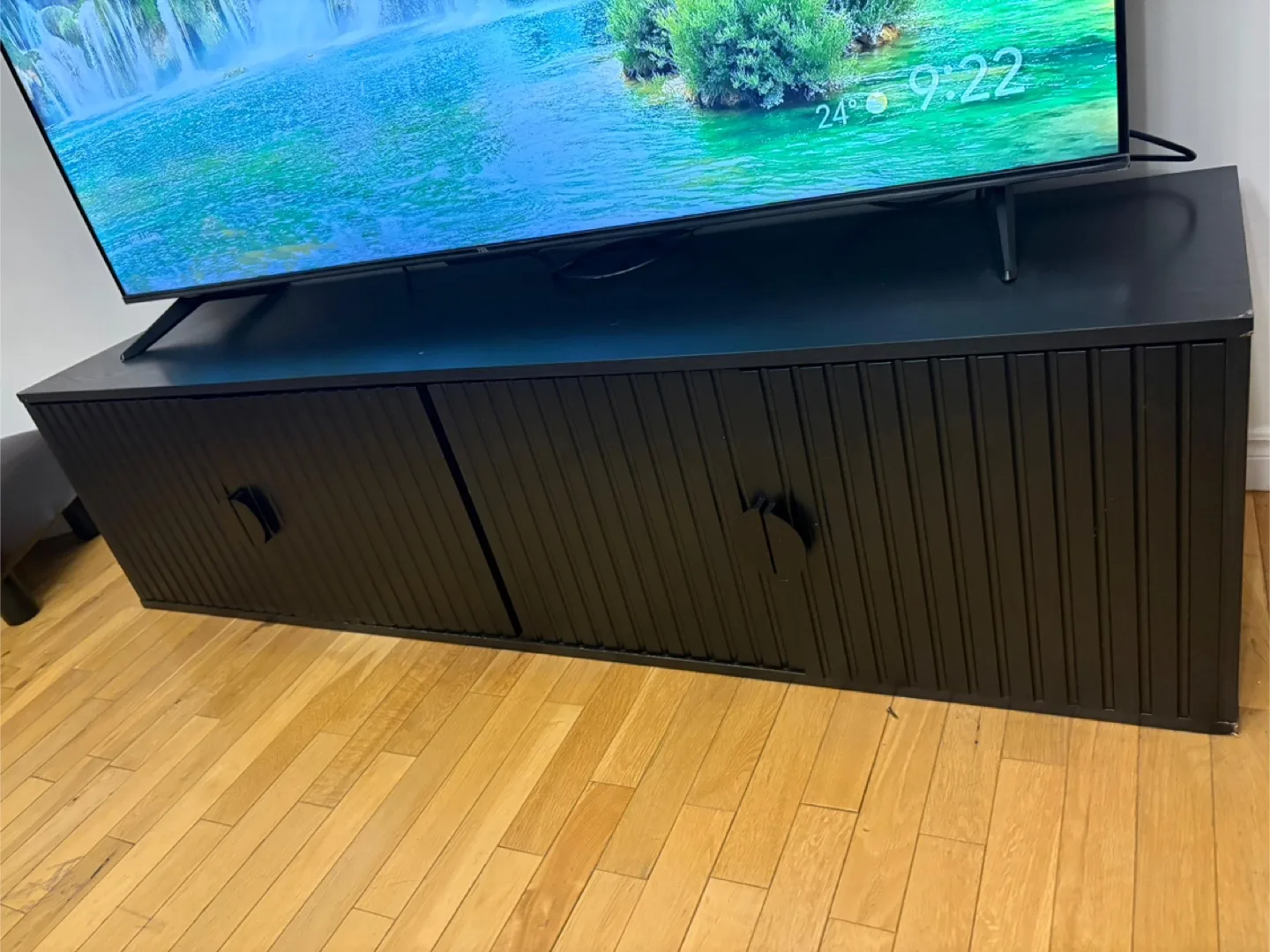 Black TV Stand with Storage thumbnail