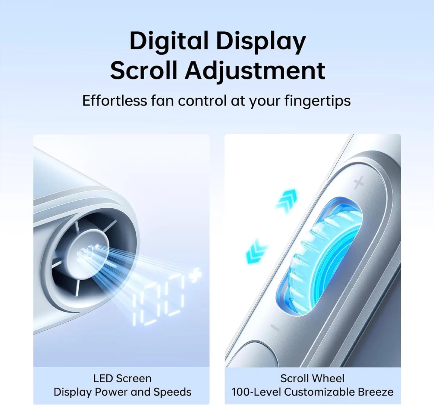 JISULIFE Portable Neck/Waist Fan - Blue, New! image indicator(3)