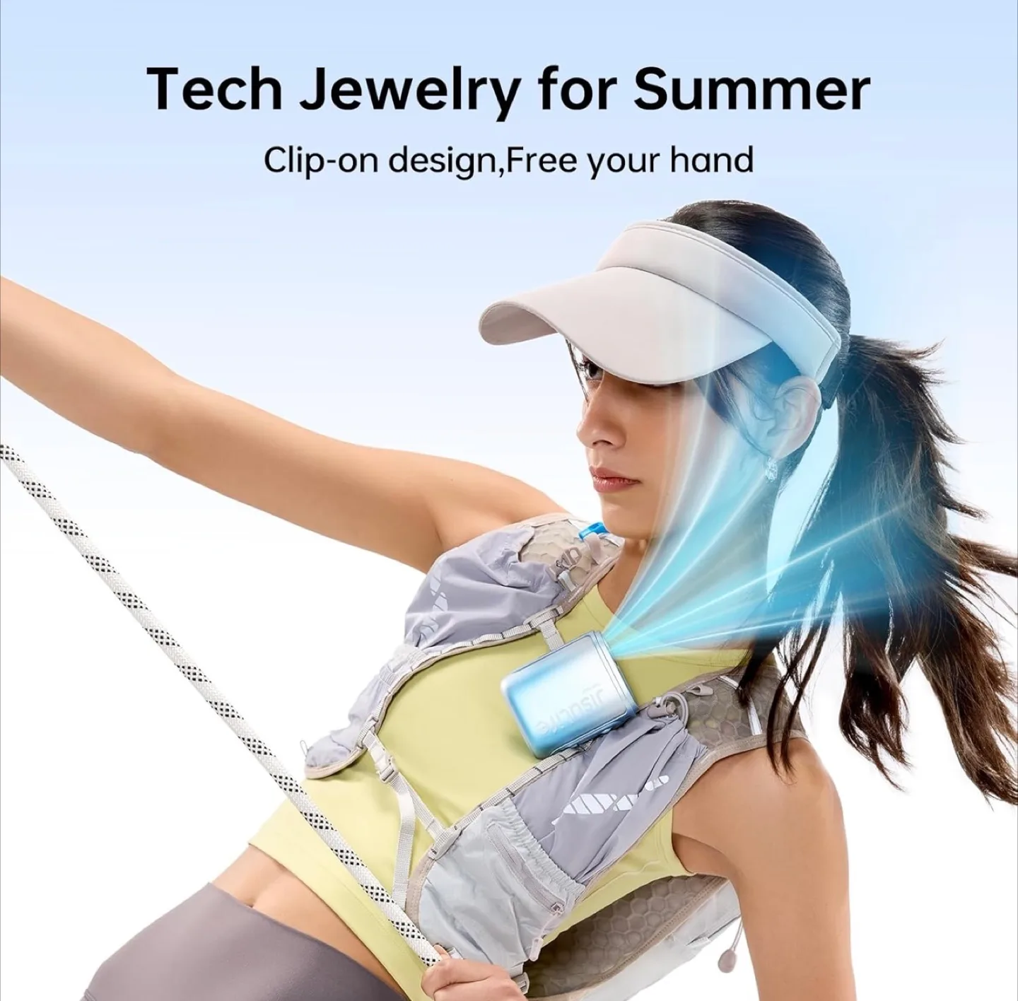 JISULIFE Portable Neck/Waist Fan - Blue, New! image indicator(7)