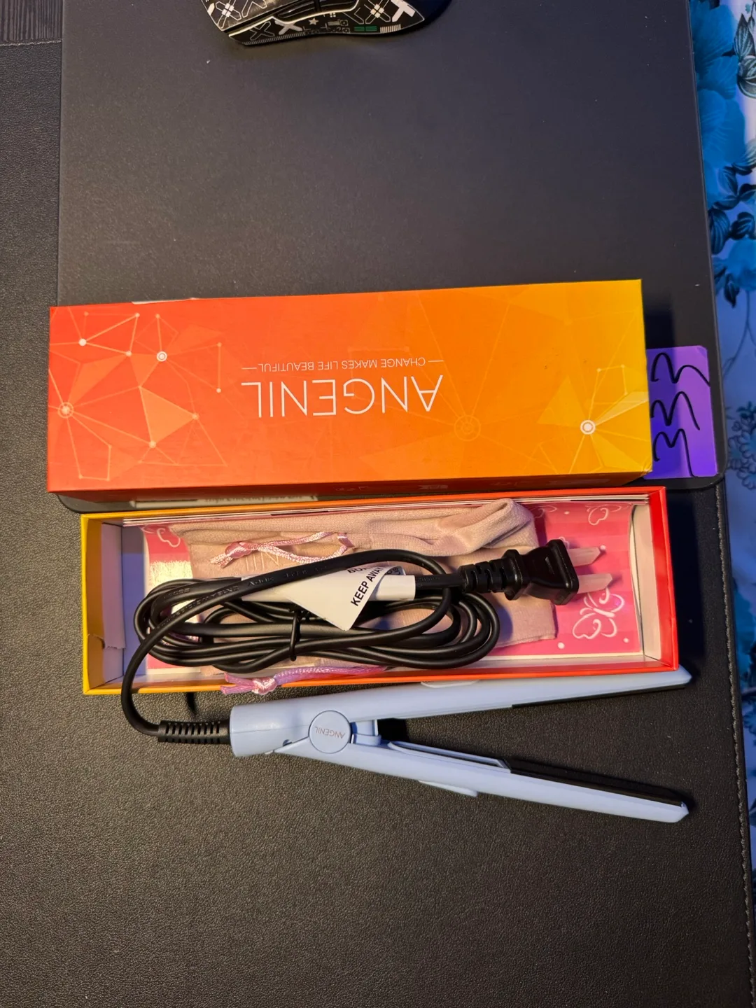 Angenil 0.7 inch Mini Hair Straightener - Blue thumbnail