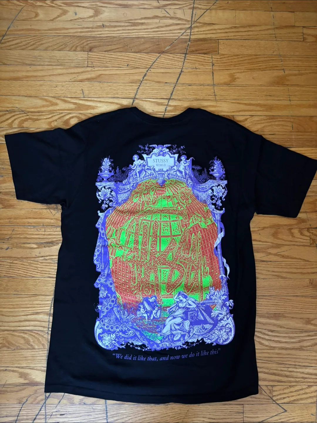 Stussy World Tour Black T-Shirt - Size M thumbnail