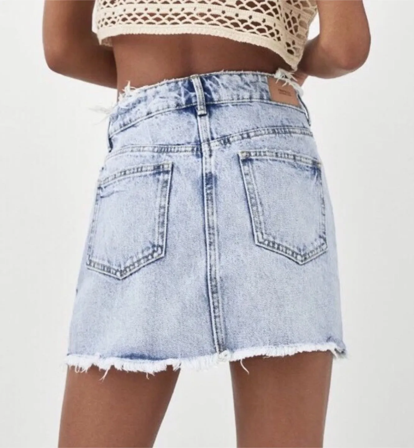 Zara Distressed Denim Skirt image indicator(2)
