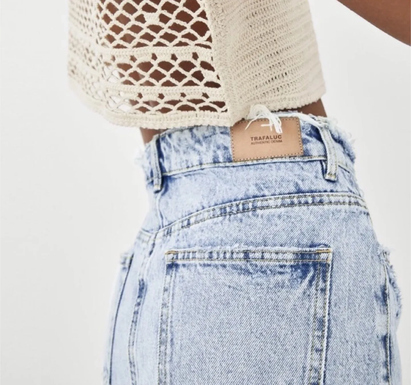 Zara Distressed Denim Skirt image indicator(3)