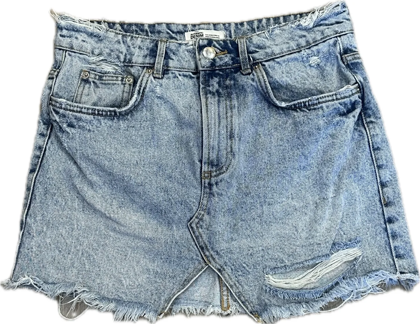 Zara Distressed Denim Skirt image indicator(6)