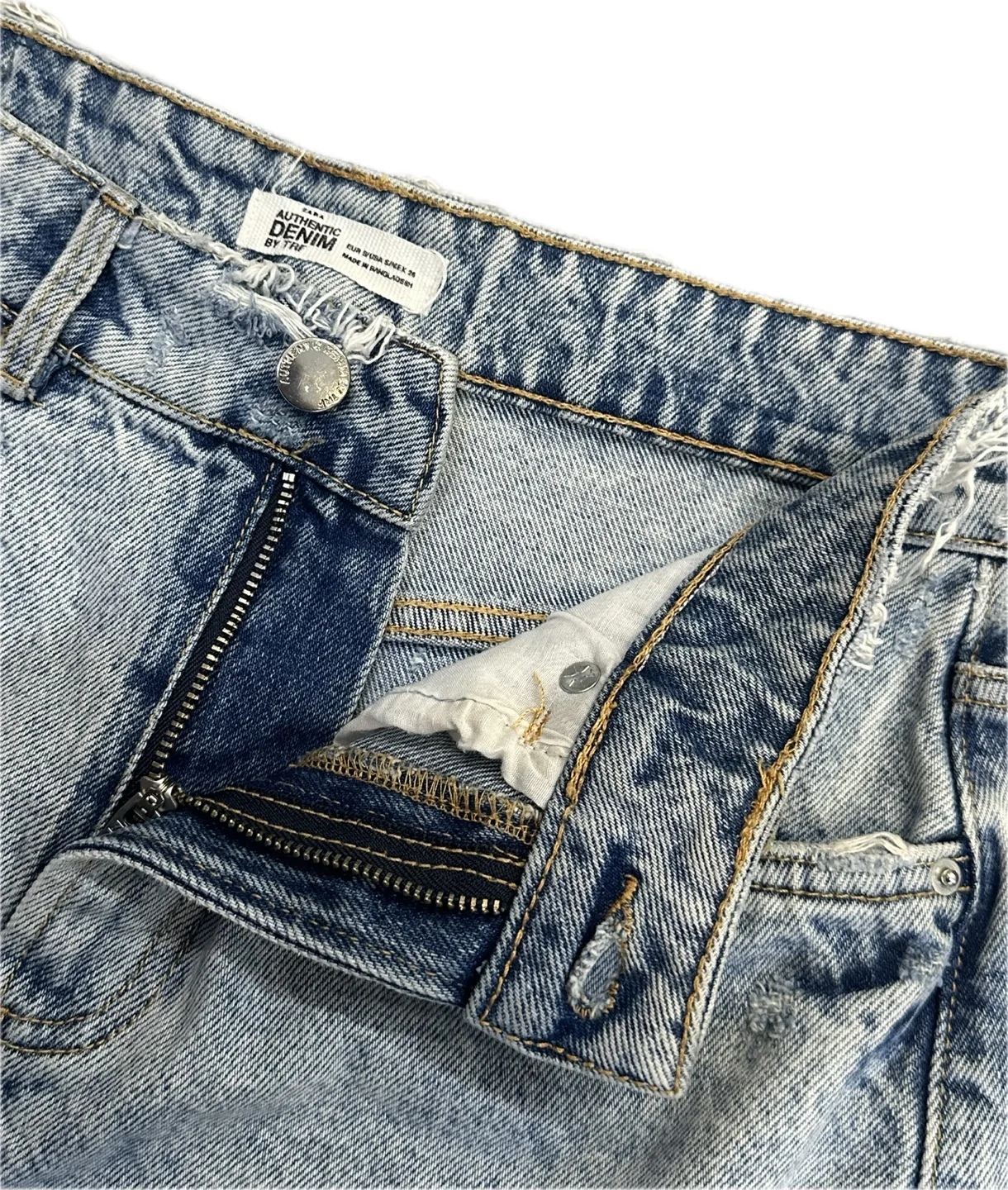 Zara Distressed Denim Skirt image indicator(9)