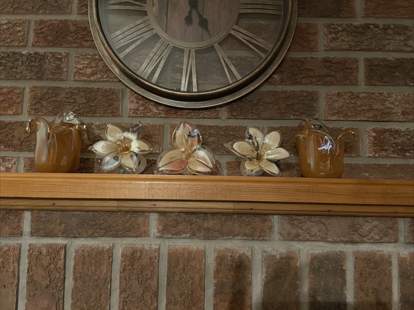 Murano Glass Flower Figurines