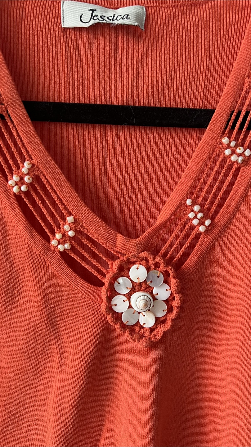 Jessica Orange Sleeveless Top