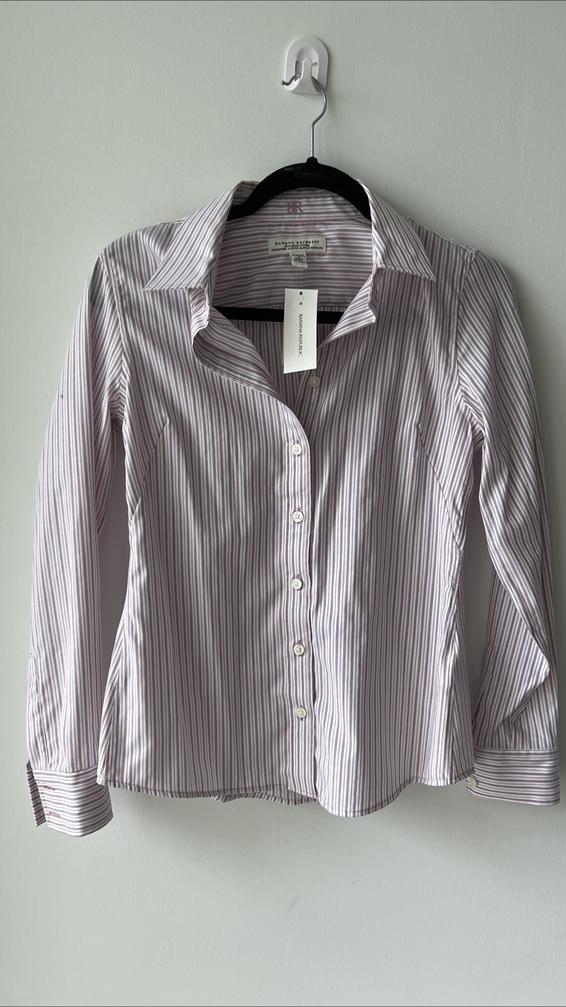 New Banana Republic Striped Button-Up, Size 6