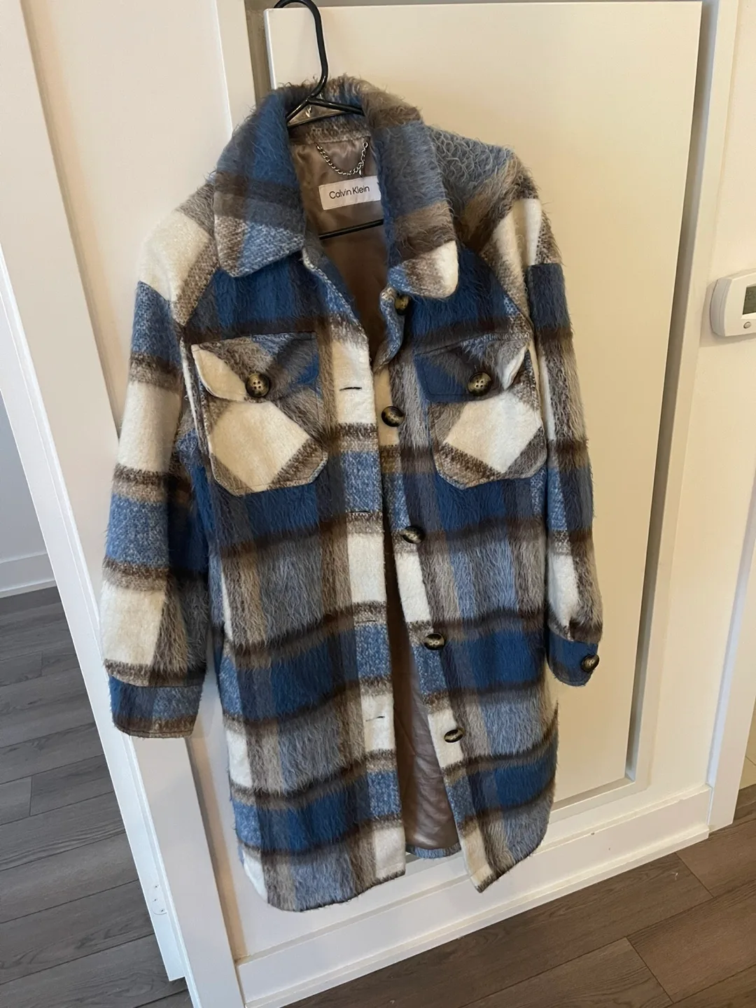 Calvin Klein Plaid Shacket - Blue/Brown thumbnail