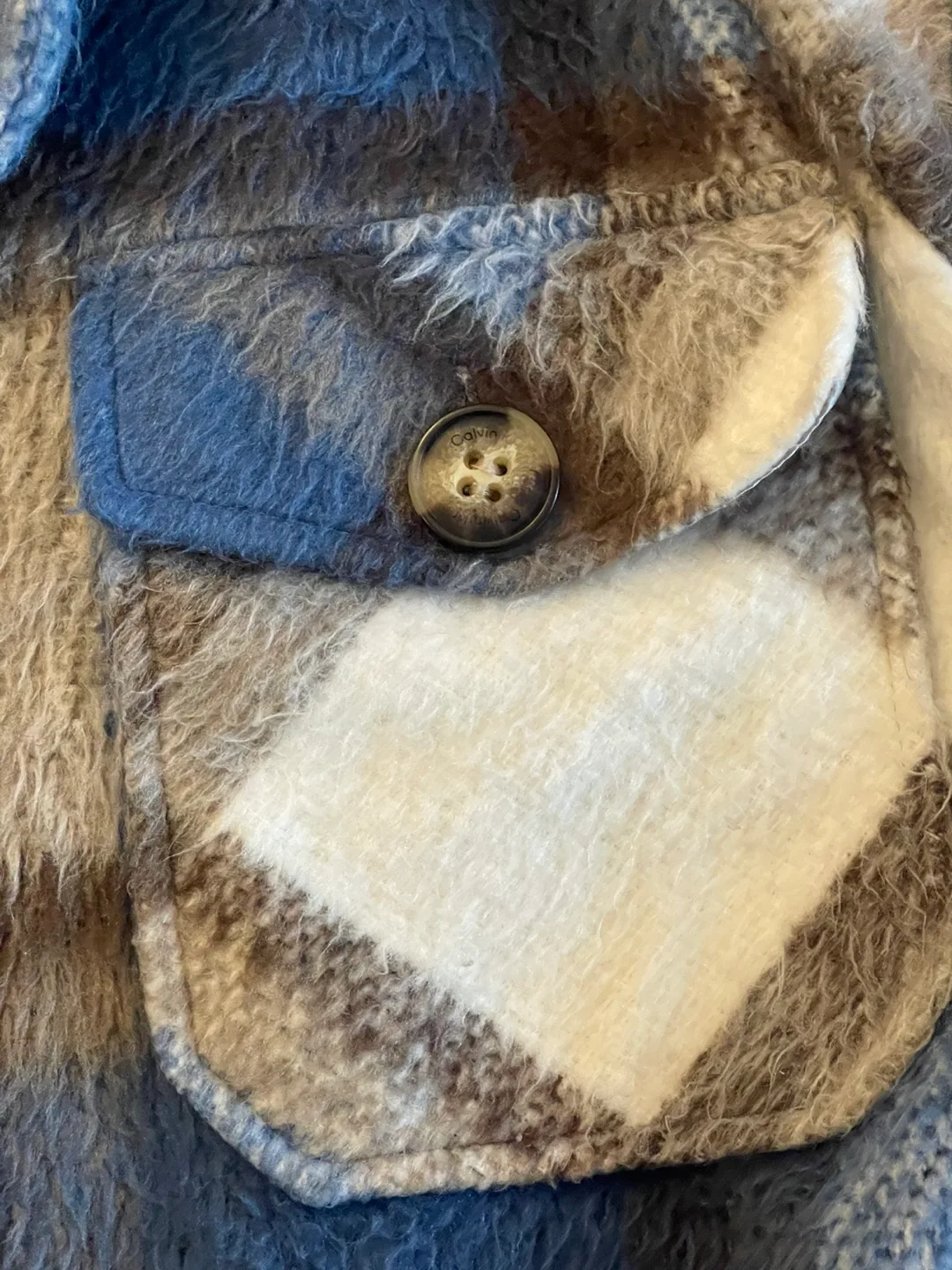 Calvin Klein Plaid Shacket - Blue/Brown image indicator(5)