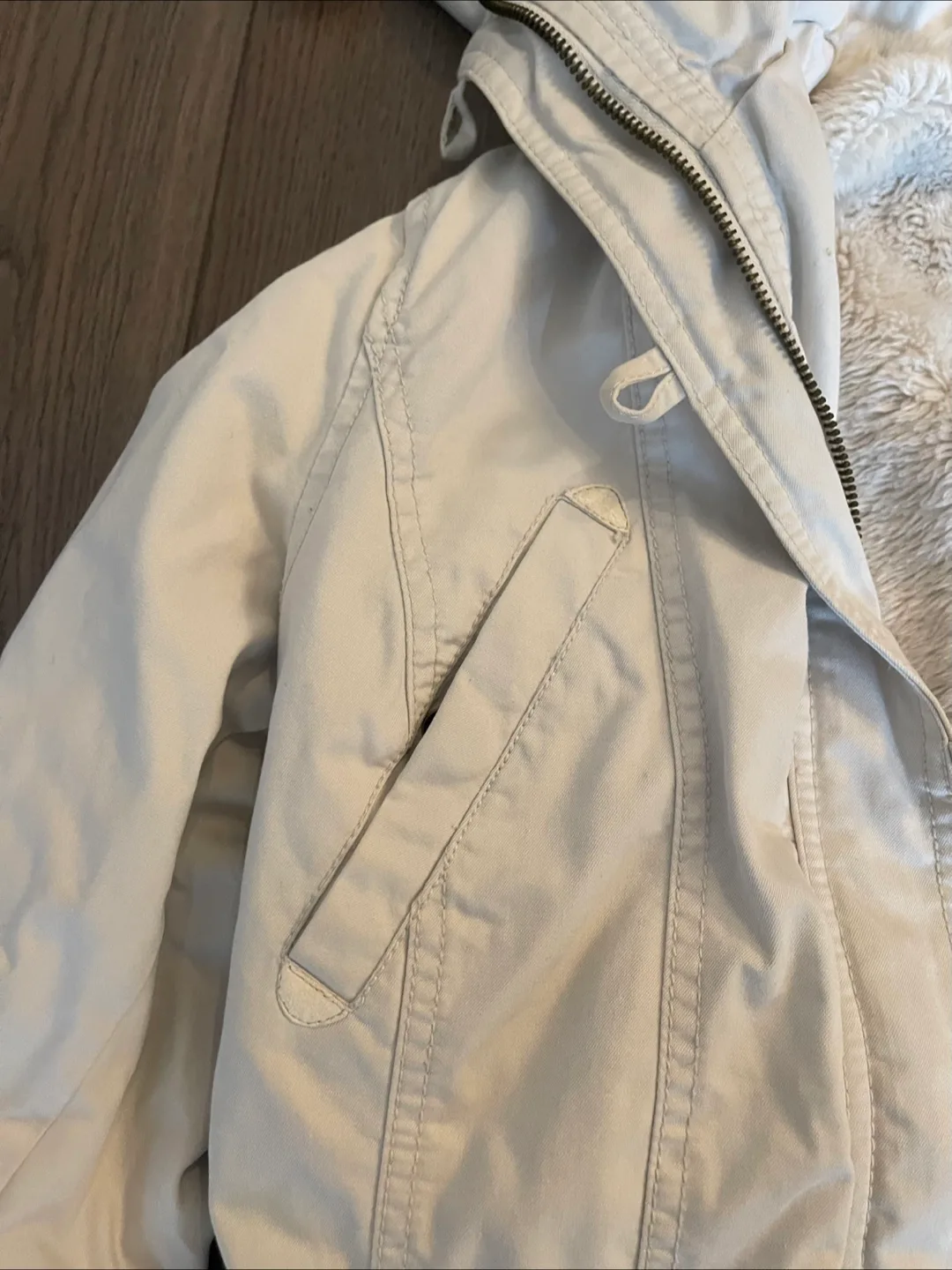 L.O.G.G. by H&M Beige Fur Lined Hooded Jacket - EUR 38 image indicator(4)