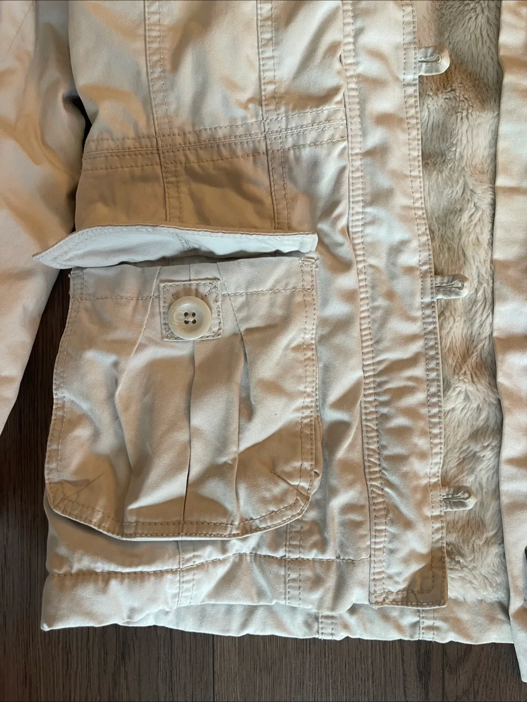 L.O.G.G. by H&M Beige Fur Lined Hooded Jacket - EUR 38 image indicator(6)