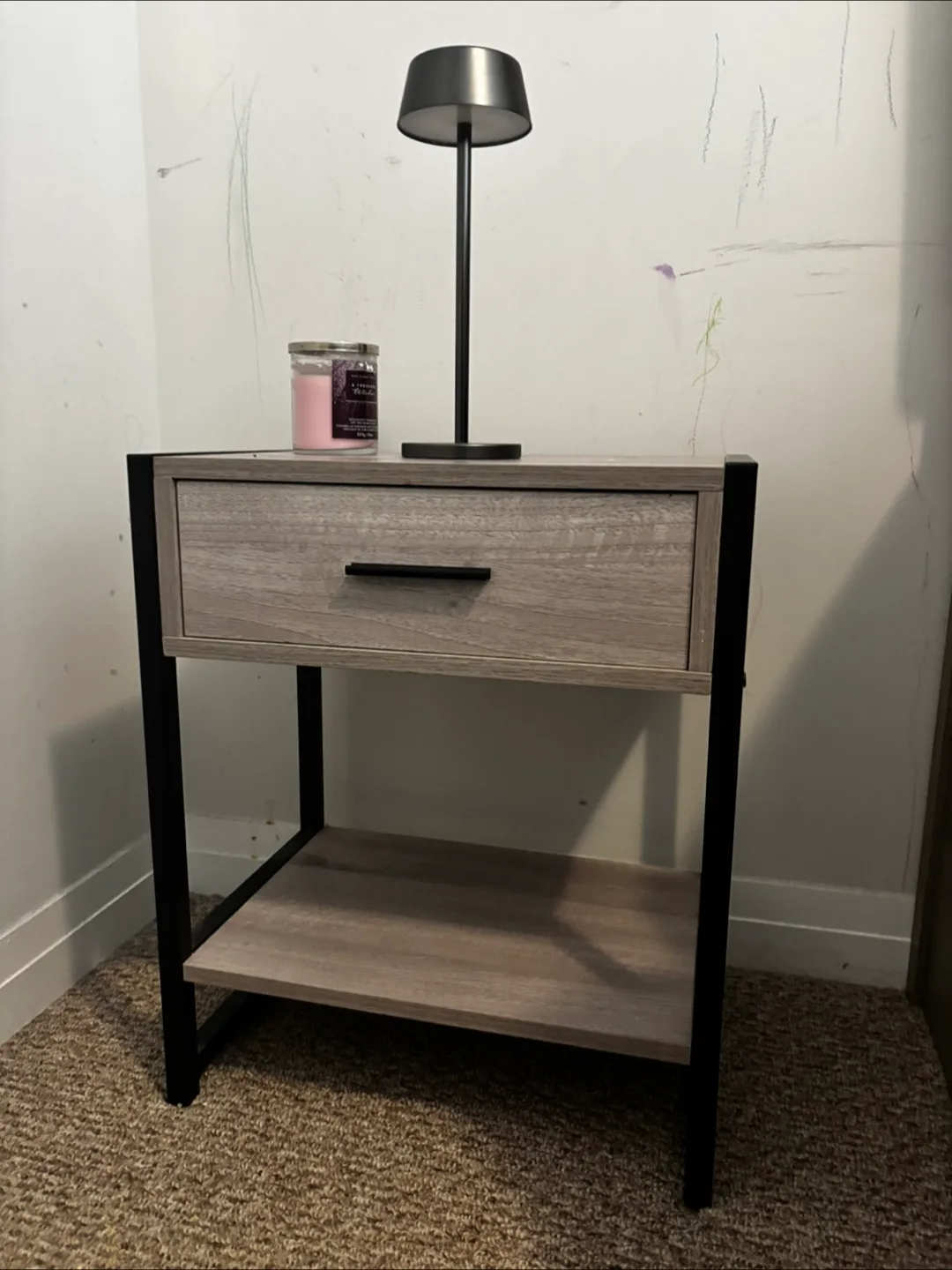 Nightstand with Drawer & Shelf , pair of 2 thumbnail