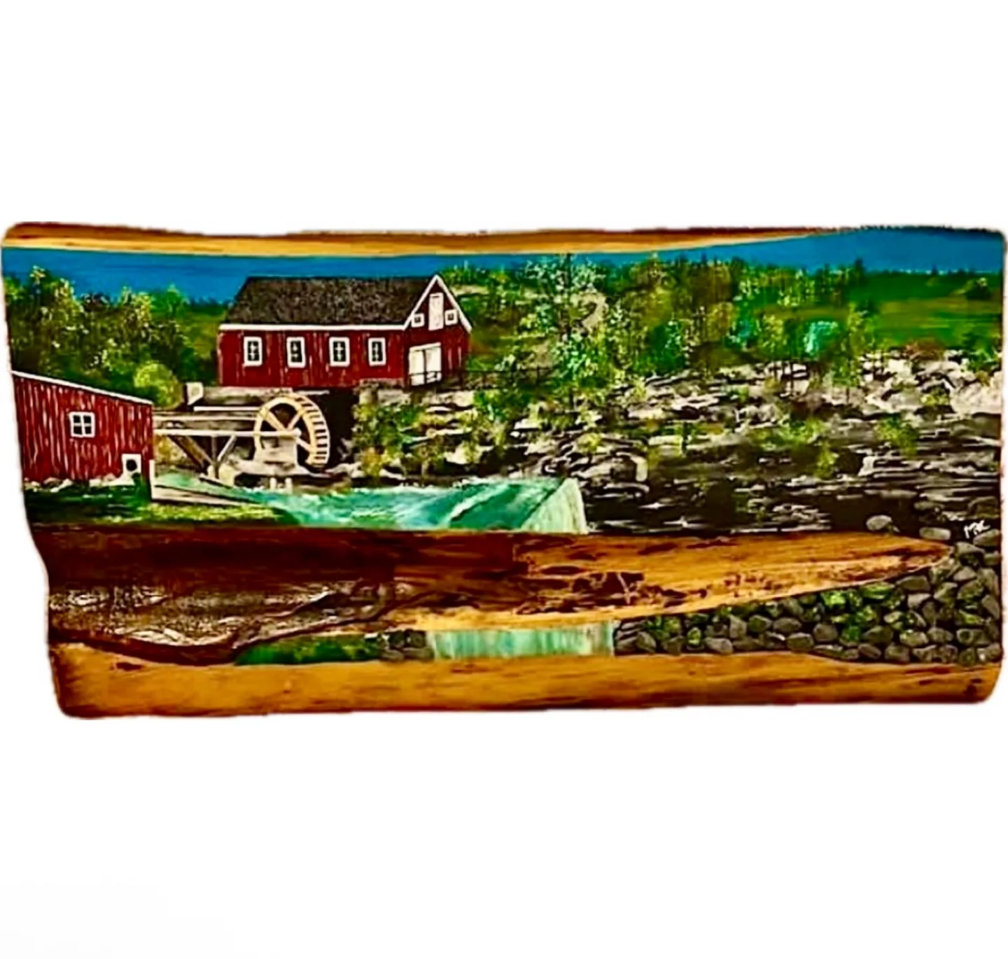 Gorgeous 3-D Rustic Original Oil Painting On Wood thumbnail
