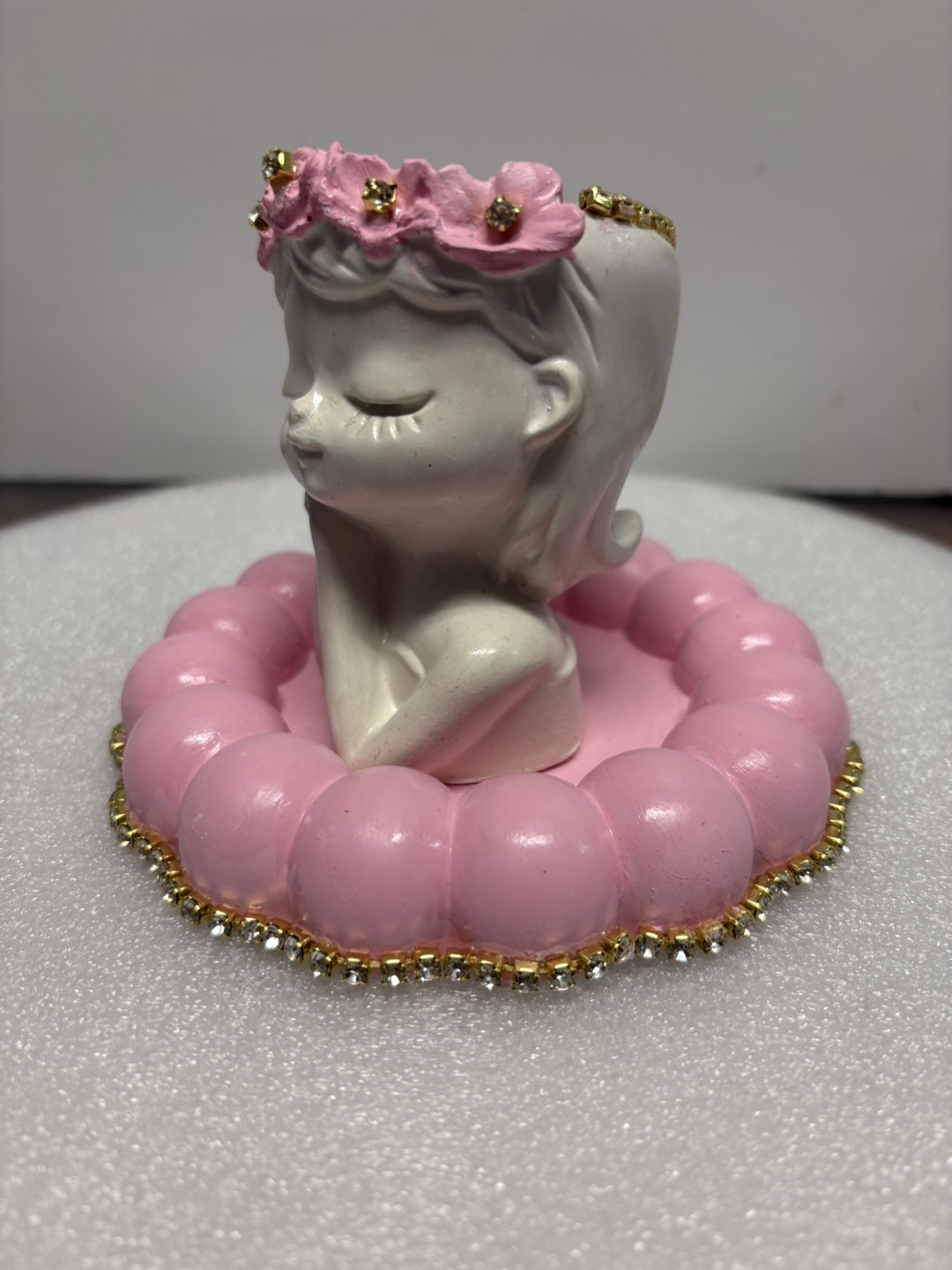Handmade tray and little girl vase or trinket set - photo 2