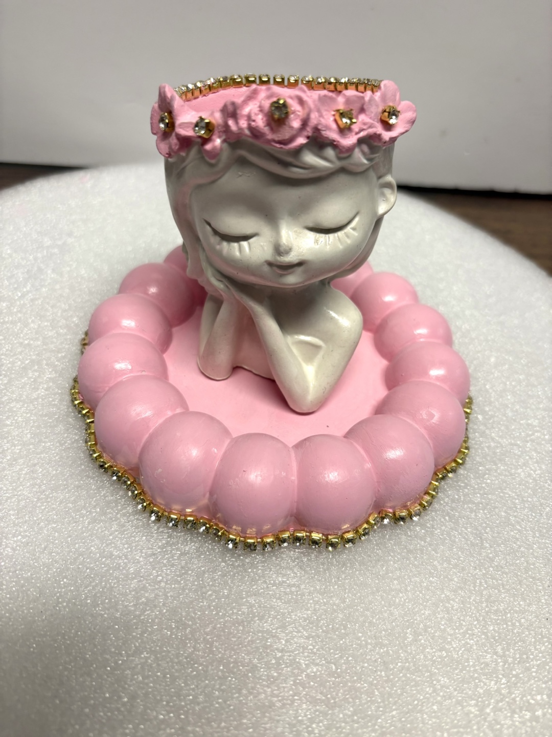 Handmade tray and little girl vase or trinket set - photo 5