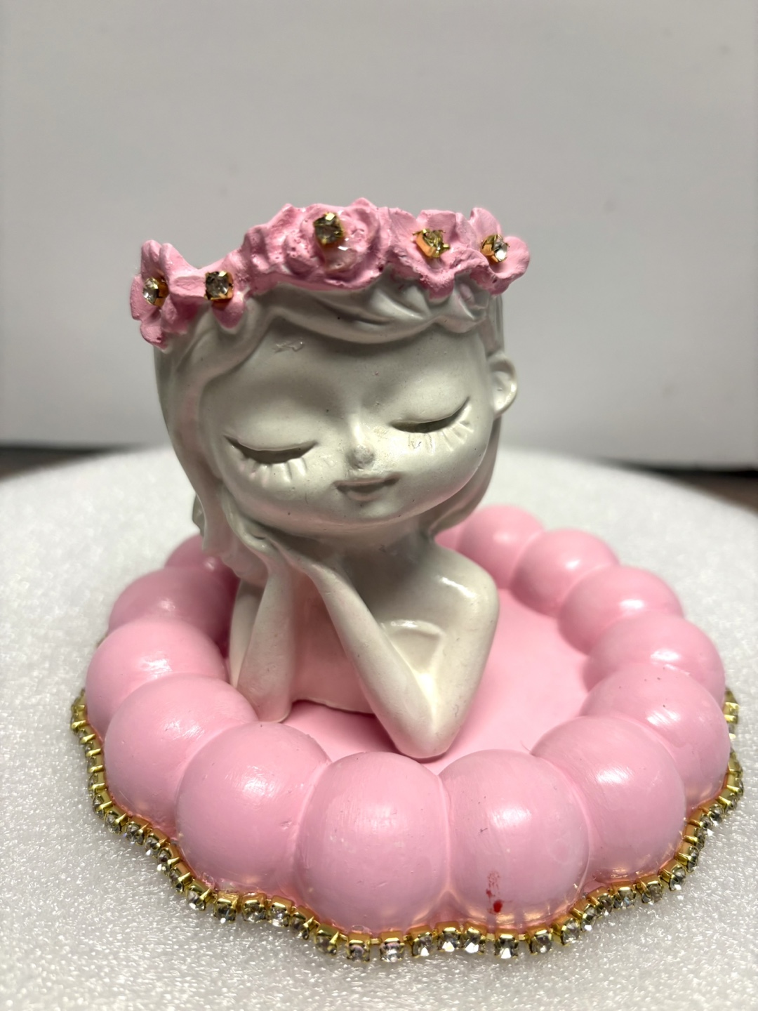 Handmade tray and little girl vase or trinket set